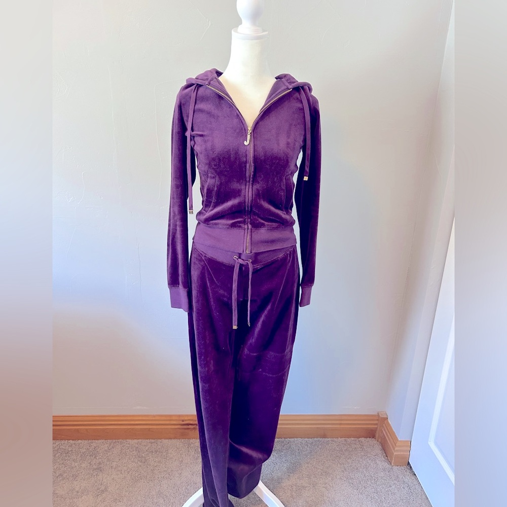 Juicy Couture purple velour 2 piece tracksuit